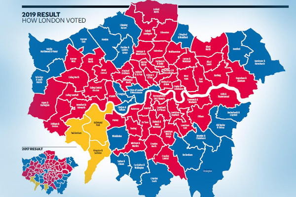Londra’nın seçim haritası ülke genelinden farklı