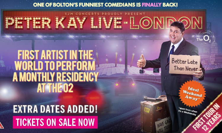 Bolton’un ünlü komedyeni Peter Kay, O2’de; aylık show