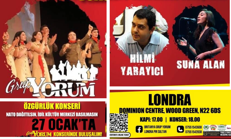 Grup Yorum, 27 Ocak’ta, Londra’da ki Dominion Centre’da