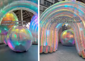 20 ft yüksekliğindeki dev gökkuşağı kemerleri Londra’da