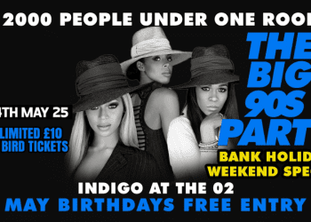 Yılın en büyük kulüp etkinliği;  The Big 90s Party, O2 Indigo’da