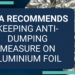 TRA recommends keeping anti-dumping measure on aluminium foil