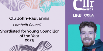 Lambeth Meclis Üyesi John-Paul Ennis, Ulusal “Yılın Genç Meclis Üyesi” Ödülü İçin Finale Kaldı