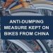 Anti-dumping measure maintained on bikes from China