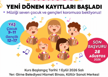 Girne Belediyesi Çok Sesli Çocuk ve Gençlik Korosu kayıtları başladı