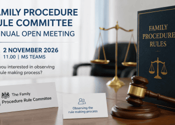 Family Procedure Rule Committee'nin 2026 yılı yıllık açık toplantısını duyuran görsel