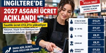 2027 asgari ücretleri açıklandı: Saat ücreti 13,21 sterline yükseliyor